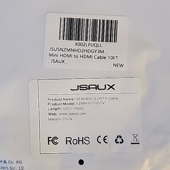 2 JSAUX Mini HDMI to HDMI Cables 10FT, [Aluminum Shell, Braided] High Speed 4K - Picture 8 of 10